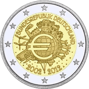 Duitsland  2 euro 2012 10 jaar Euro UNC